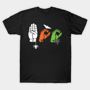 boo american sign language asl deaf halloween costume T-Shirt